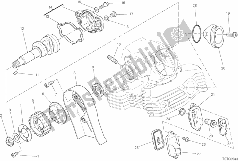 Tutte le parti per il Testata Verticale - Fasatura del Ducati Scrambler Icon Thailand 803 2017